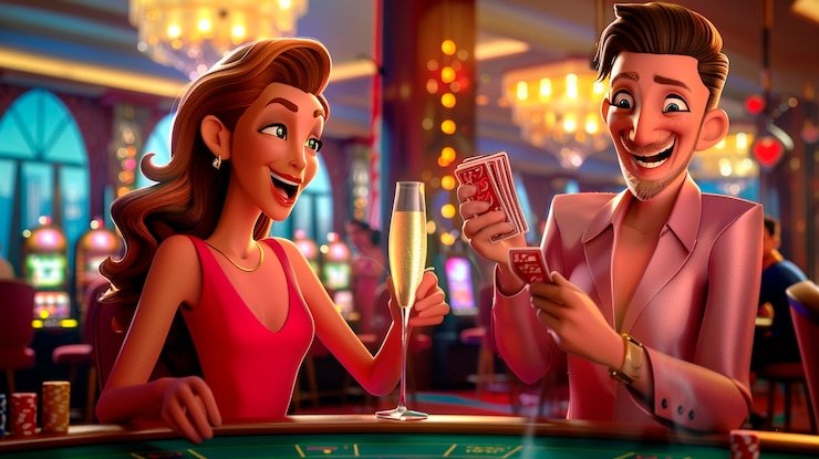 Antarmuka Live Blackjack di indovegas4d dengan dealer dan meja kartu